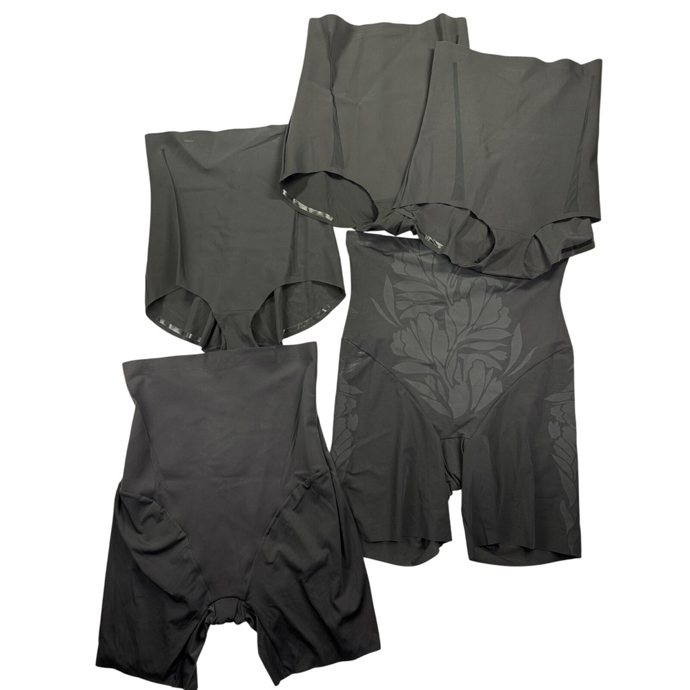 LOT of 5 Maidenform Flexees Sculpts 3X Black High Waist Thigh Slimmer‎ Shapewear